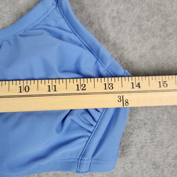 NWT Shade & Shore Bikini Top Size 34D Removable Pads One Shoulder Blue Adj Strap - Picture 12 of 13